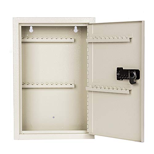 Kyodoled Key Storage Lock Box With Code,Locking Key Cabinet,40 Key Management Wall Mount With Combination Lock,Key Hooks & Tags Key Labels,(Beige,40 Key) #TOP3