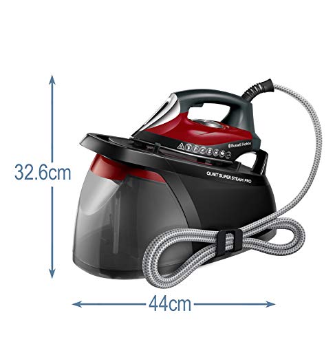 Russell-Hobbs-Centro-de-Planchado-Quiet-Super-Steam-Pro-2750-W-Suela-Ceramica-Tecnologia-One-Temperature-Presion-8-Bares-Deposito-18L-Antical-Vapor-Generado-315-g-Negro-y-Rojo-24460-56