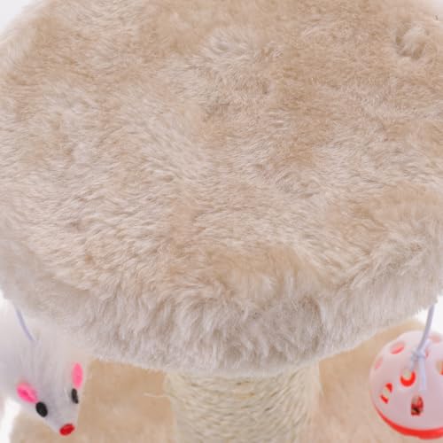 Rascador para gatos torre con bolas colgantes y tablero de sisal beige miniatura 7