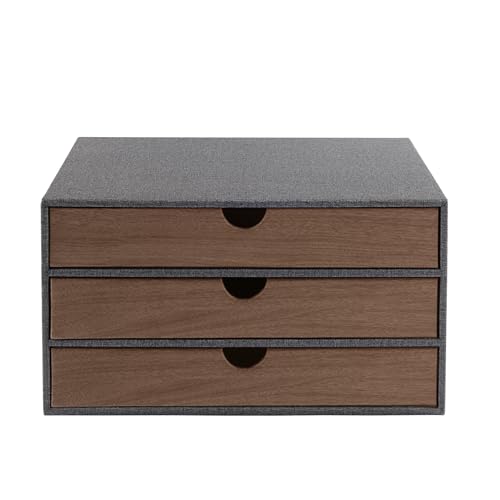 XNONE PU Leather Desk Organizer with 3 Drawers,Office Desktop MultiFunctional Drawer for Stationery/A4 Paper/Document/Magazine/Book/Letter/Jewelry/Makeup Product Home Decora Storage Box (Grey) - Image 7