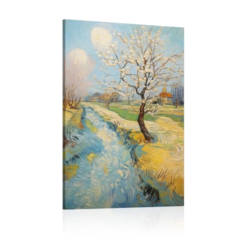 Route paysage peinture sur toile pour illuminer un grand mur vide