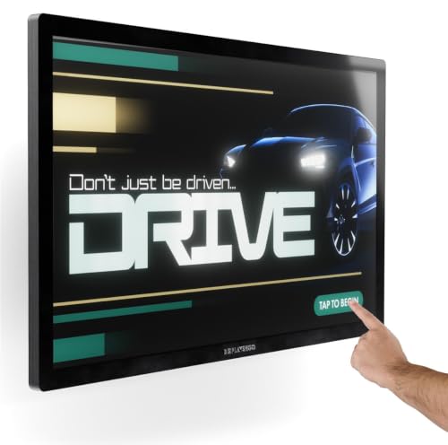 Image of Displays2go 32 inch Wall-Mounted Touch Screen Monitor - 1080p LCD Display with Android 11, 10pt PCAP Touch, WiFi /Bluetooth & Included Wall Mount (DH032TLB)
