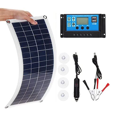Wfhycoat 300 W Solar Panel High-Efficiency Solar Charger Solarpanel 12 V Solar Panel Solar Cell Kit Solar Panel with Charge Controller for Motorhome, Caravan, Household, Camping,10A Control Cover