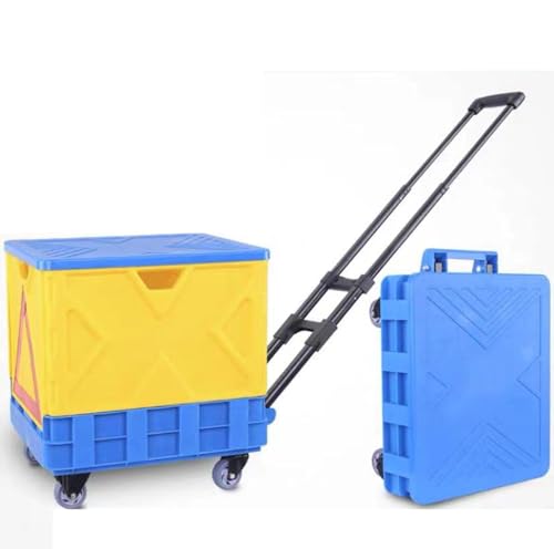 Générique Diable Pliable, Chariot Utilitaire de 330 LB, Chariot de Courses de Grande capacité avec Roues de Frein et poignée rétractable, pour Les Courses, Le déménagement (B)