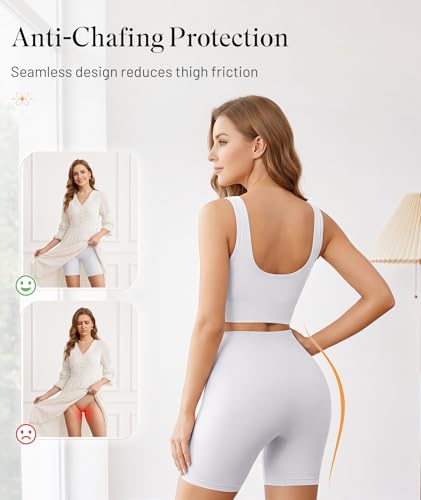 Image of FRESBEIT 3 Pack Slip Shorts for Women Under Dress Comfortable Smooth Boyshorts Panties Biker Shorts