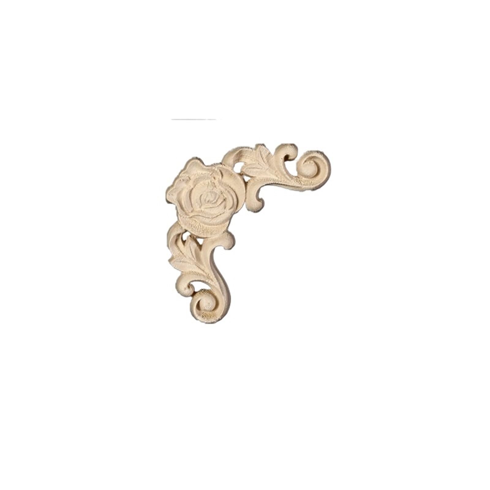 Appliques de fleurs sculptées sur bois pour meubles et décoration murale en plusieurs tailles