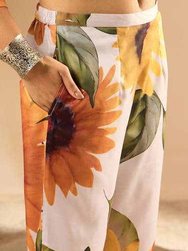 Image of INDO ERA Women Pure Cotton Kurta Palazzo Set | Printed Kurta with Palazzo Pants | Summer Friendly, Office Wear Co-Ord Set | Cord Set For Women Cotton