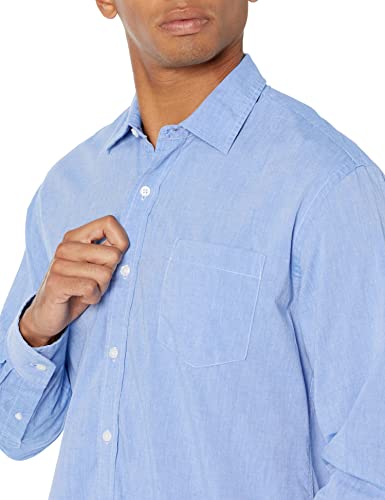 Image of Amazon Essentials Men's Regular-Fit Long-Sleeve Casual Poplin Shirt, Button Front, Business Casual, Collared