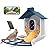 Bird Feeder with Camera,Smart Bird Feeder Camera with AI Identify Instant Notifications,FHD Live View,Birds Watching Camera with Solar Panel in Backyard,Ideal Gift for Family and Birds Lover,Navy Blue