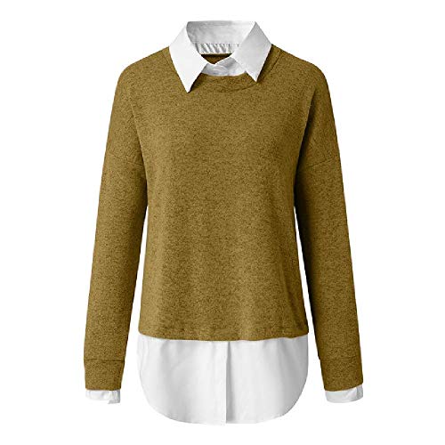 N\P Su�ter De Punto Blusa Patchwork Casual Invierno Se�ora Parte Inferior Tops Mujer Mujer Manga Larga Jersey