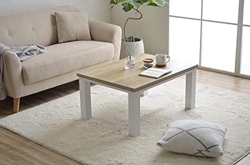 イケヒコ テーブル こたつ ヴィンテージ ホワイト/ナチュラル 約80×60cm ビンテージ ロー ひとり 家具 1人 長方形 新生活 カジュアル #9848029