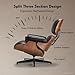 Top Grain Leather, Mid Century Chaise Lounge Chair Indoor, Chair with Ottoman, Reading Chair, Leather Accent Chair, Modern Arm Chair, Classic Design, Heavy Duty Base Support for Living Room, Walnut