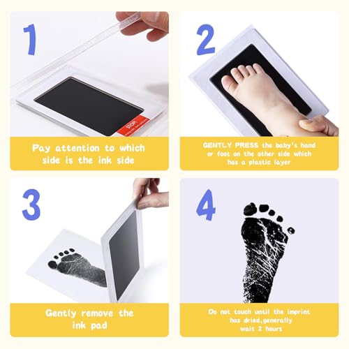 Baby Handabdruck und Fußabdruck Set - 4pcs Handabdruck Baby Tintenloses Stempelkissen, Pfotenabdruck Set Hund, Pfotenabdruck Set Katze, Geschenk für Haustiere Besitzer