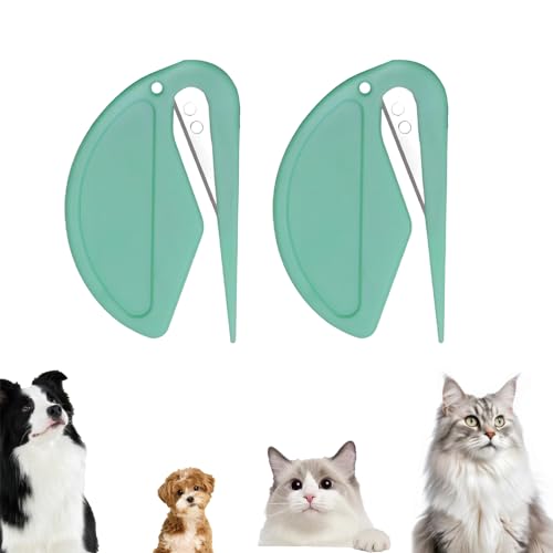 Image of Knotting Comb, Cat Comb, Cat Massage Comb, Pet Spray Hair Removal Comb, Pet Grooming Accessories for Dog (A-2Pcs-Green)