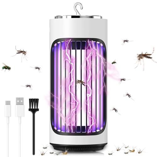 Lampe Anti Moustique Électrique, Rechargeable USB Electrique Anti Moustique, 4W 3600V UV Piège à Insectes éLectrique Extérieur et Intérieur Lampe Moustiques pour la Maison, Cuisine, Camping, Jardin