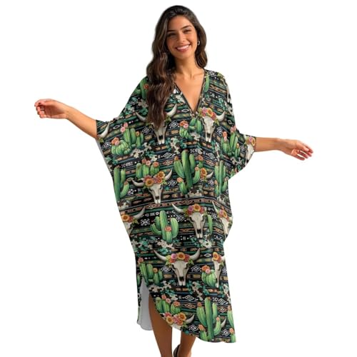 Caftán para mujer verano playa manga murciélago vestido de playa talla grande