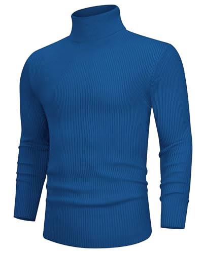 Alimens & Gentle Mens Turtleneck Sweater Slim Fit Cable Knitted Casual Pullover Lightweight Ribbed Long Sleeve Sweaters4