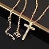 DS Christian Cross Necklace for Men Women-18K Gold Stainless Steel Crucifix Necklaces with Inspirational Bible Verse Religious Gift for Prayer Faith Jesus/God-Catholic Christian Pendant Jewelry, S #1