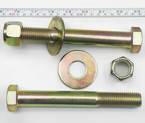 Image of 7 /8 inch x 7 inch Hex Head Bolt by Color Galvanization with Nylon Lock nut and Large Size Washer Assortment Kit,Alloy Steel,Grade 8.(4pcs Pack),by Metalsuberg