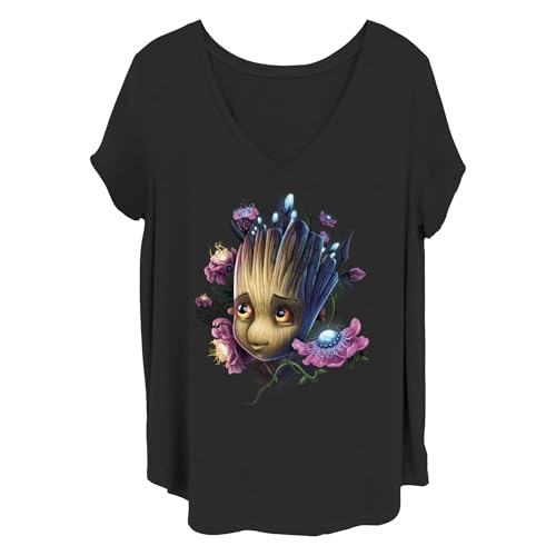 T-shirt Marvel Groot Flowers pour femme pour un look pop et décontracté en été