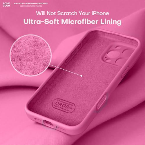 Image of LOVE 3000 Designed for iPhone 16 Pro Max Case, Premium Silicone with [Soft Anti-Scratch Microfiber Lining] Shockproof Protective Phone Case for Men Women Girls 6.9 inch, Pitaya