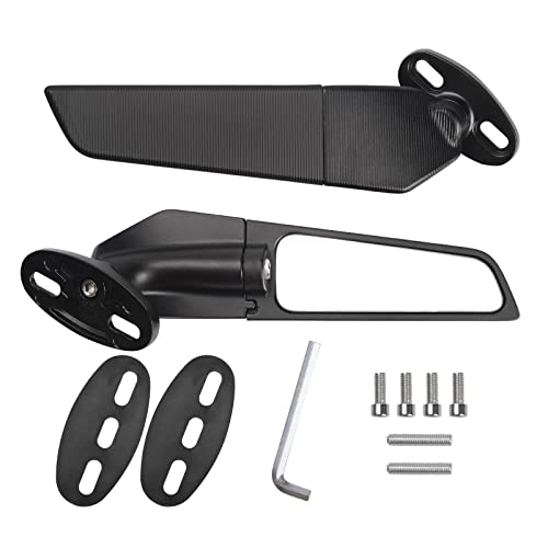 2pcs Rétroviseur Moto, Aile de Vent de Rétroviseur de Moto Modifiée, Rétroviseur Rotatif Réglable pour ZX10R ZX6R ZX-636 2019-2021 Cover