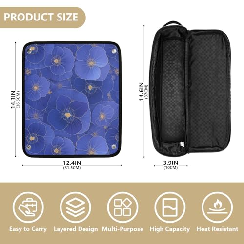 Bolsa de viaje azul con compartimento para plancha de pelo miniatura 4