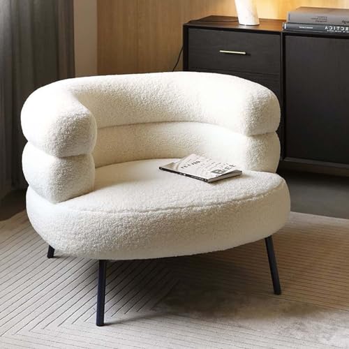 Silla decorativa blanca de alta gama con respaldo ergonómico curvado estilo sofisticado 8