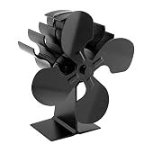 blessvt Silent Operation 4-bladed Hot Blast Stove Fan For Wood/log Burner/firepl...