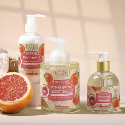 Image of ROMIIE ZOI Foaming Hand Soap, Pink Grapefruit, 500ml / 16.8fl.oz | With Gift Box, Gentle cleansing, nourishes skin without drying