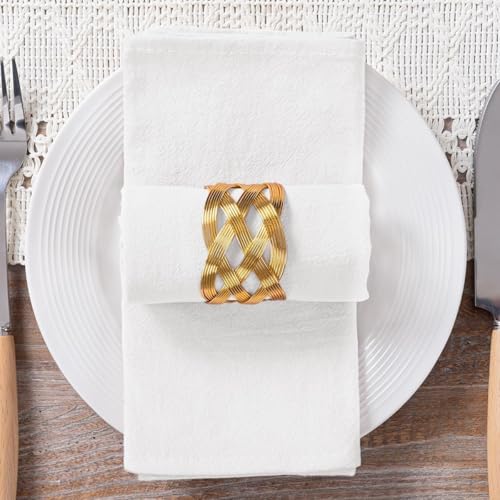 Image of MLMC 4 Pack Ivory Cloth Napkins Rustic Washable Cotton Linen Napkins Set of 4 17 inchx17 inch Reusable Dinner Napkins Cloth for Wedding Party Gathering Everyday Use Events Decor