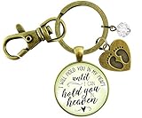 Gutsy Goodness Miscarriage Keychain I Will Hold You in My Heart Memorial Key Ring Baby Feet Gift For Mom Dad