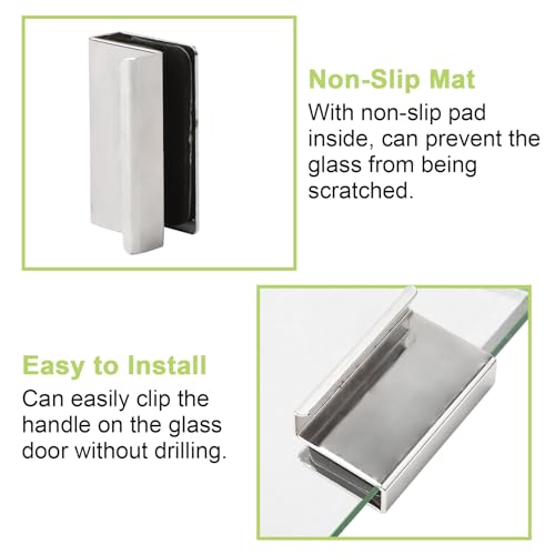 Image of 12Pcs Glass Finger Edge Pull Cabinet Finger Pull Handle Glass Door Clips Cabinet Latch Clamp Concealed Handle for Display Glasscase Door (Pearl Nickel)