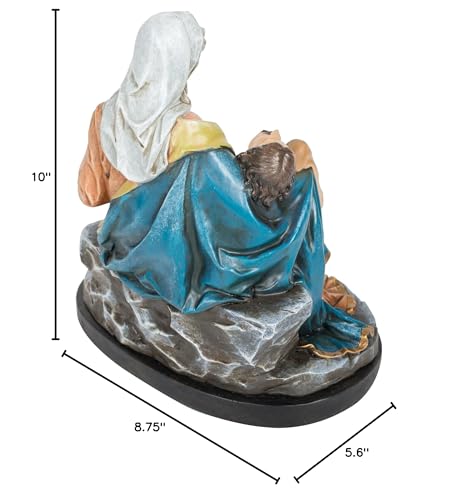 Figura La Pieta coloreada con base de 10" de alto miniatura 2