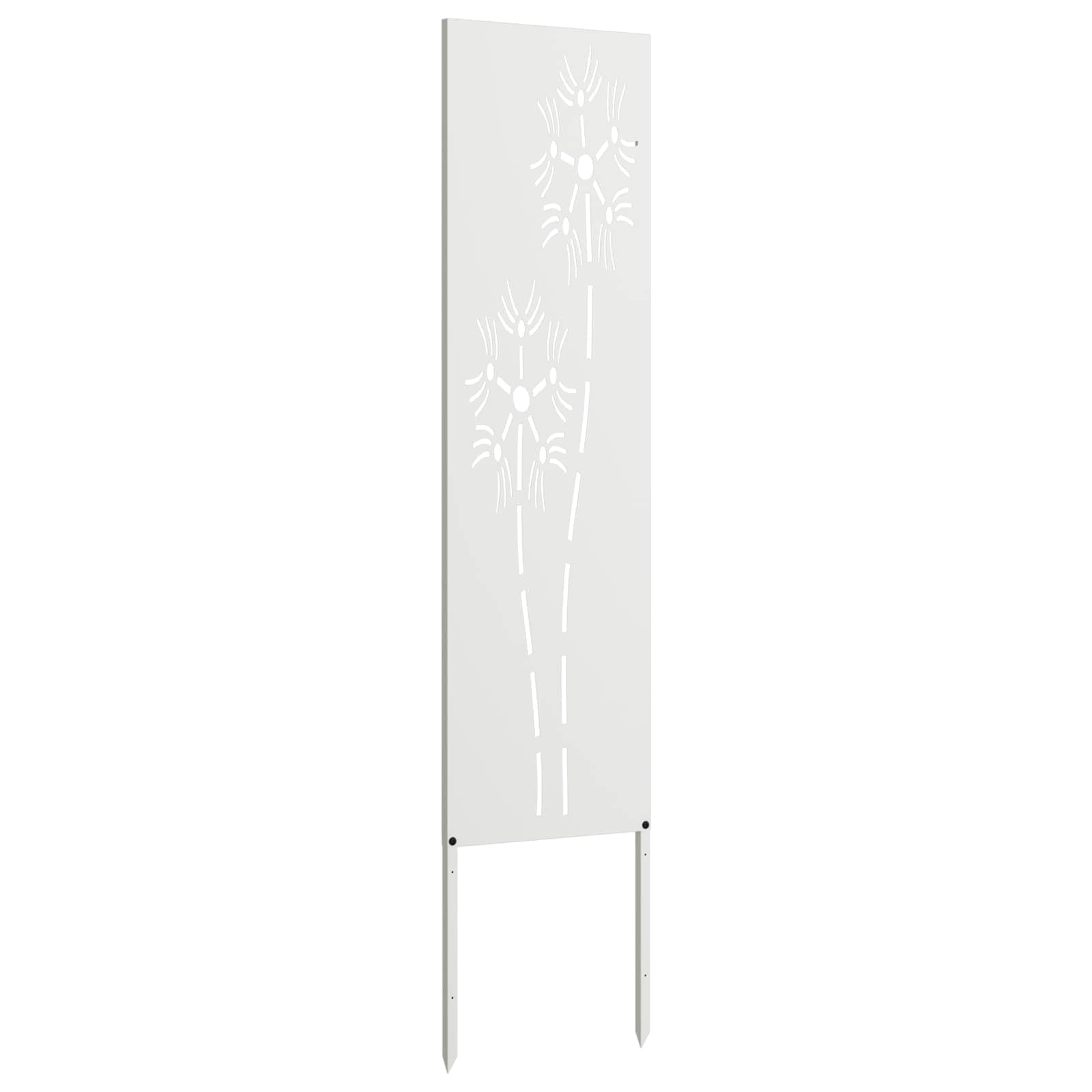 Écran de Jardin Acier Blanc 32 x 140 cm