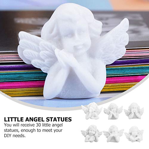 Healifty 30Pcs Mini Resina Anjo Fofo Ornamento Barroco Anjo Escultura Resina Anjo Apartamento de Cos
