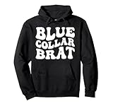 Brat Trabajador Azul Cuello Mocoso Sudadera con Capucha