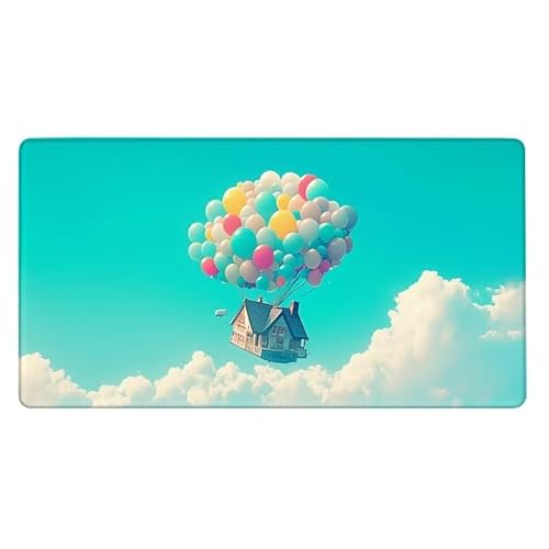Preisvergleich Produktbild Ballon Mousepad 700x300X0.3MM XXL Mauspad Kabine Schreibtisch unterlage mit Vernähte Kanten - rutschfeste Gummibasis - Wasserdicht Mouse Pad für Desk Deko, Weihnachten Geschenke für Frauen -2864