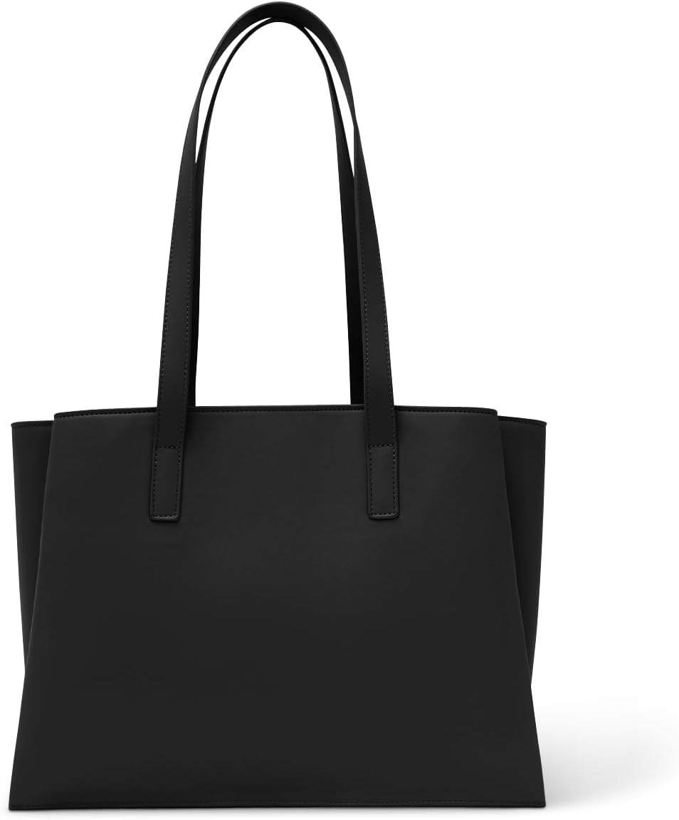 Work Tote Bags for Women 14 Inch - Work Bag Laptop Bag with Zip Compartments - Large PU Leather Office Computer Briefcase