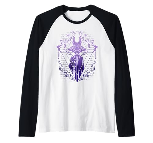 T-shirt Raglan Maléfique Disney en coton respirant à manches contrastées style baseball
