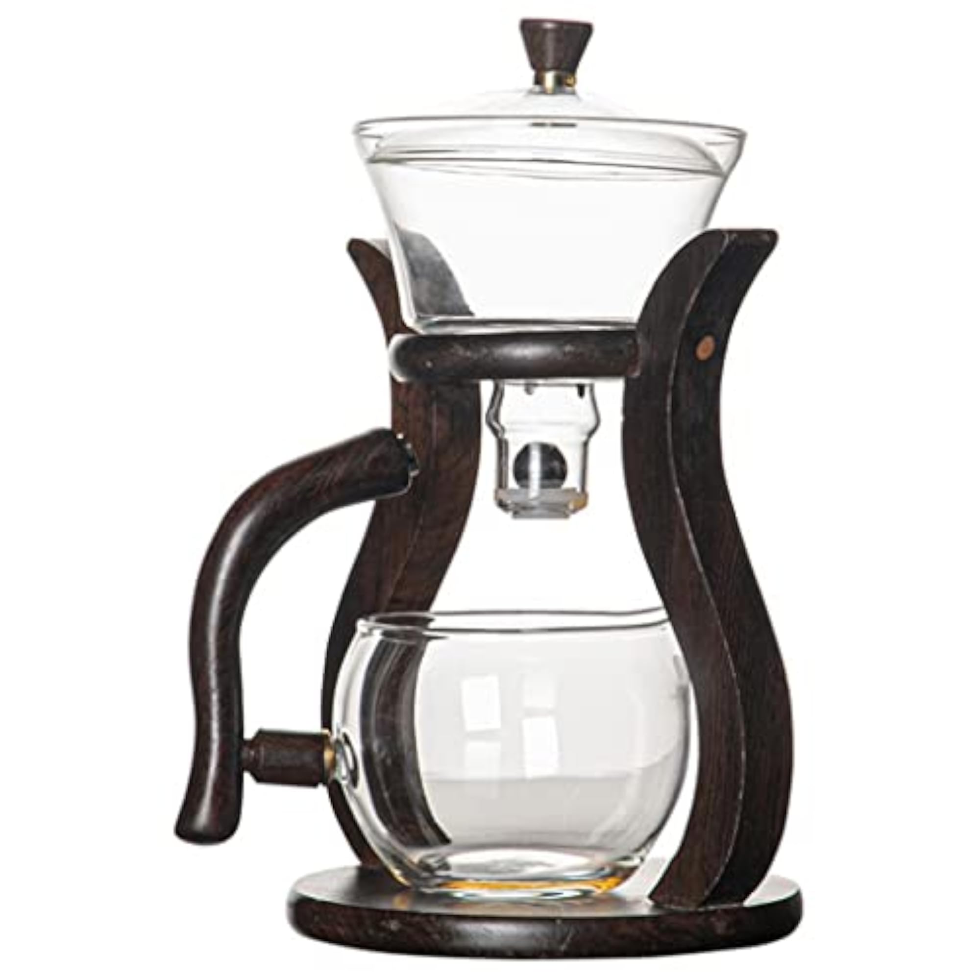 Clear Lazy Kungfu Glass Tea Set with Cups