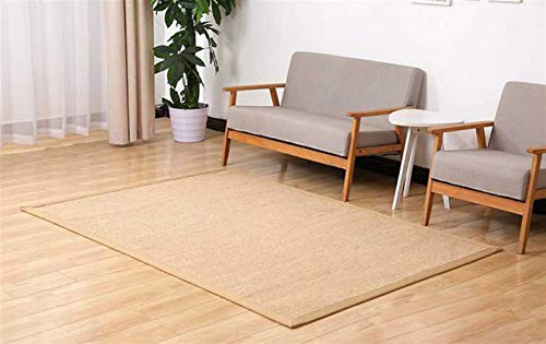LIVEINU Sisal Natur Teppich mit rutschfest Sisalteppich Modern Hochwertige Bordüre Flachgewebe Sisal Läufer Teppich Fußmatten Für Schlafzimmer 40x160cm Natur