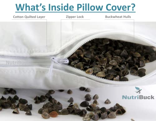 Image of Buckwheat Hulls Pillow | Standard Size | 15 inch x 25 inch inch | Pillow for Neck Pain | Shoulder Pain | Back Pain | Other Sleeping Problem | (Brown - Flower Print)