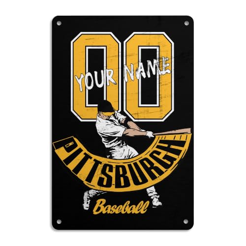Image of ANTKING Pittsburgh Metal Sign Custom Sign Decor for Men Youth Boy Gifts