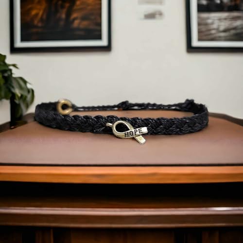 Melanoma Cancer Awareness Bracelet | In Support of Loved Ones Battling Cancer | Fund Raising | Gift for her | Gift for him | Braided.2