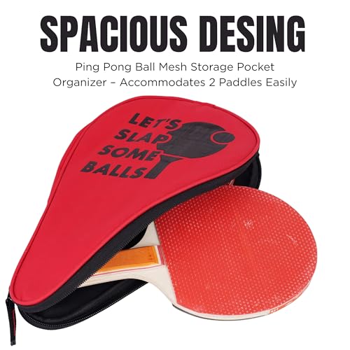Image of Table Tennis Bat Cover with Full Padding | TT Racket Kit Bag | Bats Case for Maximum Protection and Style | Waterproof Tennis Bag - Red