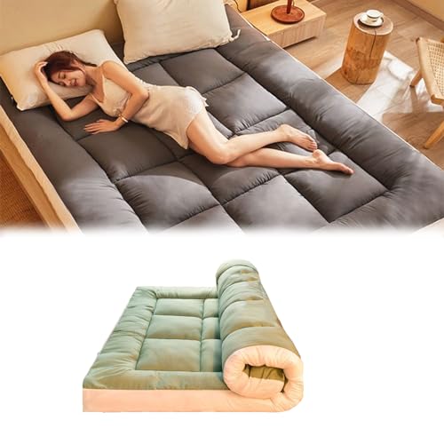 Materasso da pavimento/futon per adulti, portatile e pieghevole, matrimoniale o singolo, per divano, lettino, sofà, dormitorio e per gli ospiti (dimensioni: 90 x 190 cm, colore: verde)