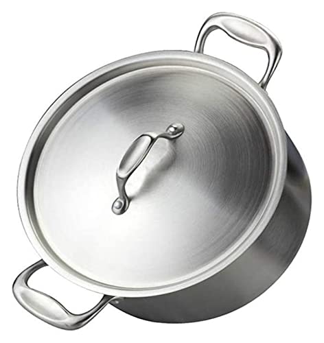 Sartén Wok Sartén Grande Pesada Ecológica Sin Níquel Olla de Acero Inoxidable Olla de Cocina de un Cuarto y Olla de Conserva con Tapa (L)