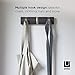 Umbra Flip 3 Wall Mounted Floating Rack – Modern, Sleek, Space-Saving Hanger with Retractable Hooks to Hang Coats, Scarves, Purses, Driftwood/Nickel