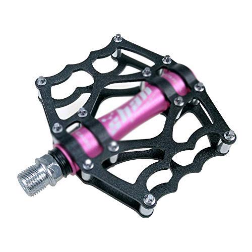 Pédales VTT et vélo de route hybrides roses ultralégères avec axe 9/16 pouces